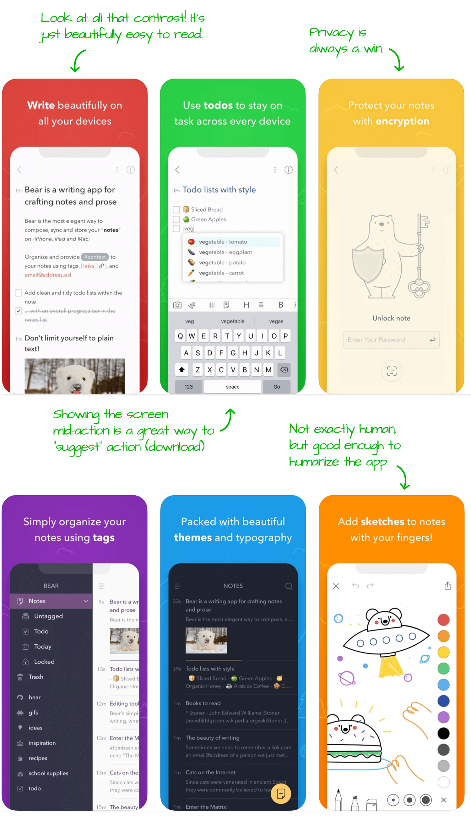 Bear for iOS Screenshot Analysis by Appfigures